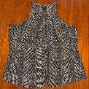 Worthington Sleeveless Halter Ruffle Layered Top